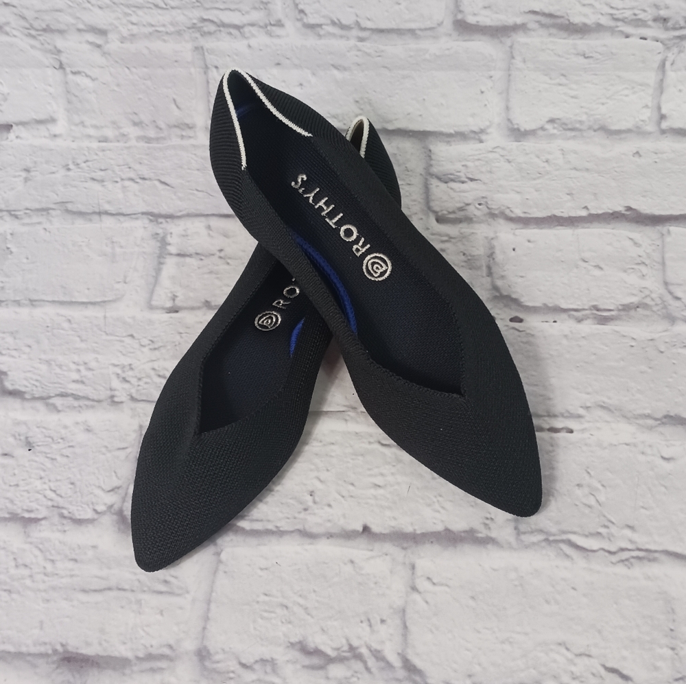 Rothy's black textile flat shoes